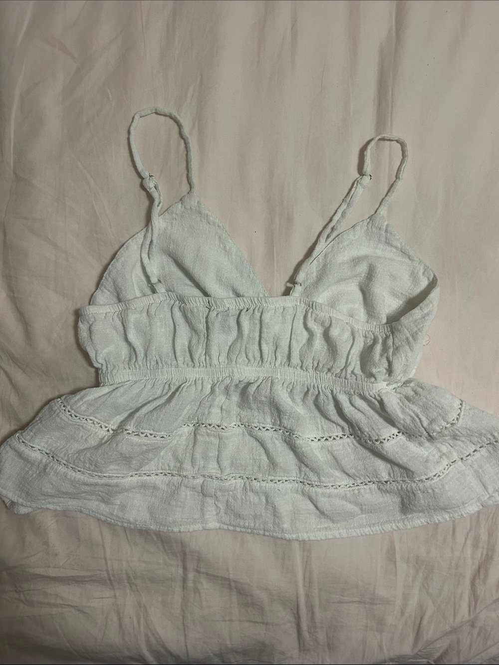 wild fable White Tie-Front Textured Spaghetti-Strap Camisole - Picture 4 of 4